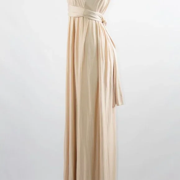 REISS Maxi Dress Floor Length Beige Nude Strapless Retail 780$ - Picture 5 of 6